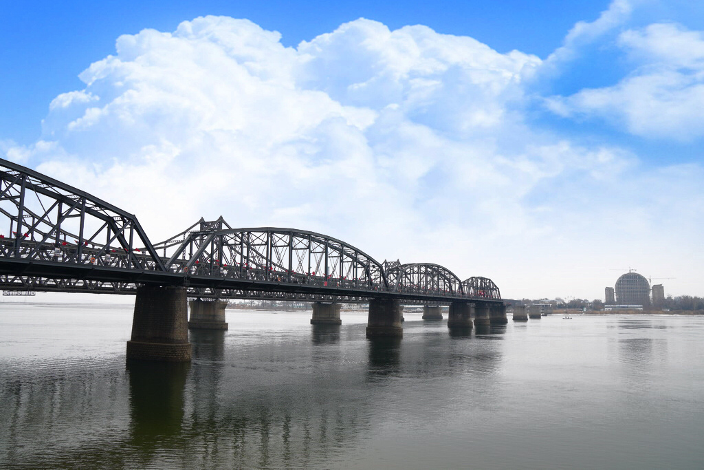 【中国东北丹东】鸭绿江风景区 中朝边界 河的另一边是北韩 鸭绿江